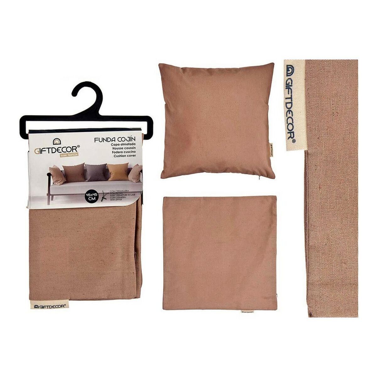 Kuddfodral Gift Decor Brun 45 x 0,5 x 45 cm 60 x 0,5 x 60 cm - 2