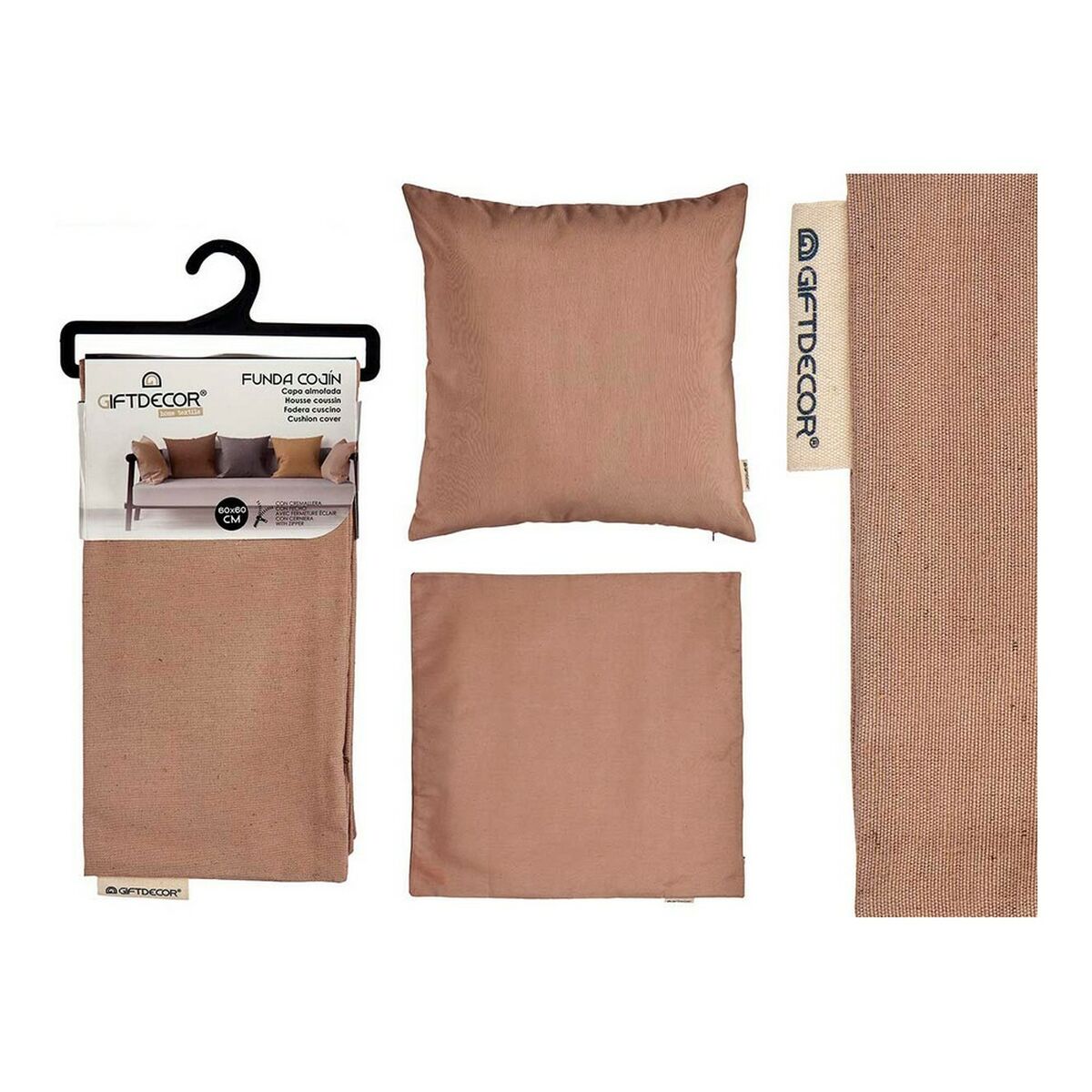 Kuddfodral Gift Decor Brun 45 x 0,5 x 45 cm 60 x 0,5 x 60 cm - 3