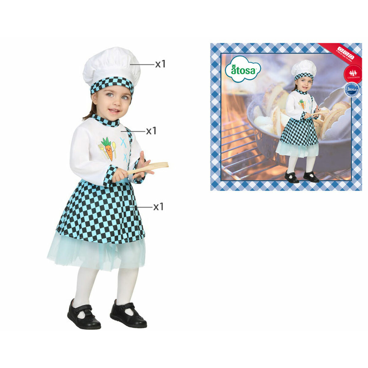 Maskeraddräkt bebis Kokerska (3 pcs) - 6