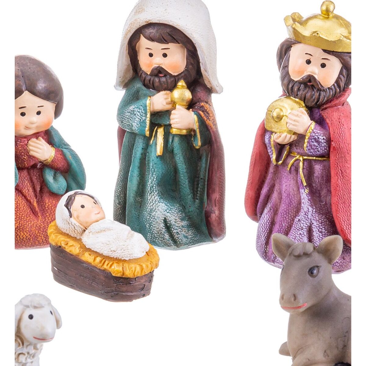 Julgranskula Multicolour Polyresin Kristi födelse/Betlehem 9 cm (9 Delar) - 2