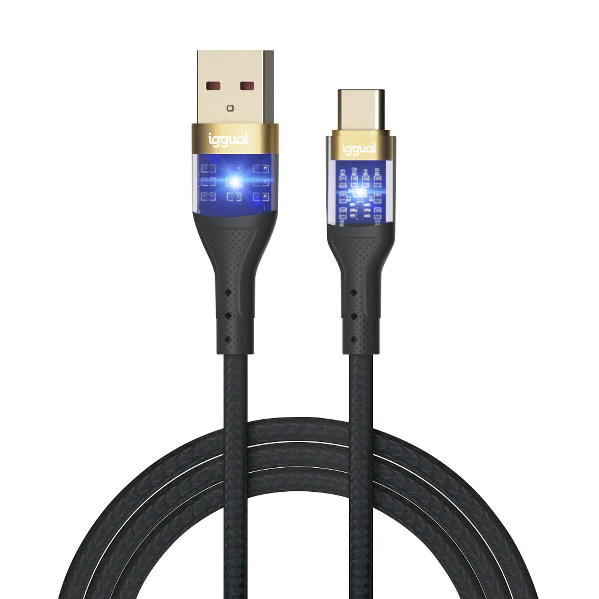 USB A till USB-C Kabel iggual IGG319994 Svart - 2