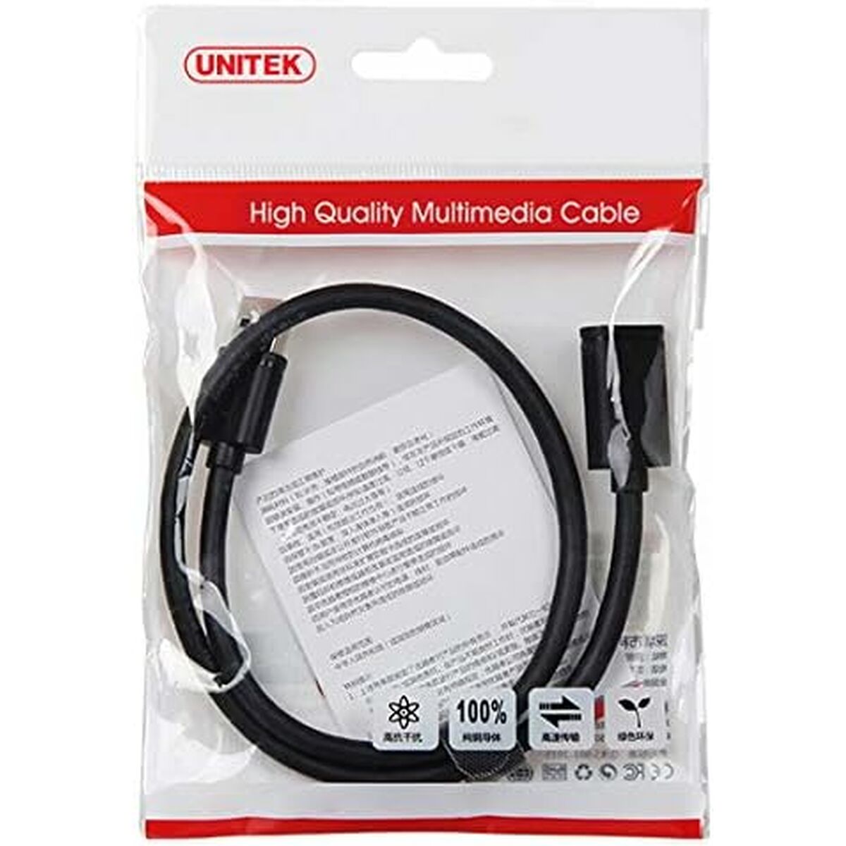 USB-kabel Unitek Y-C459GBK Hankontakt/Honkontakt Svart 2 m - 2