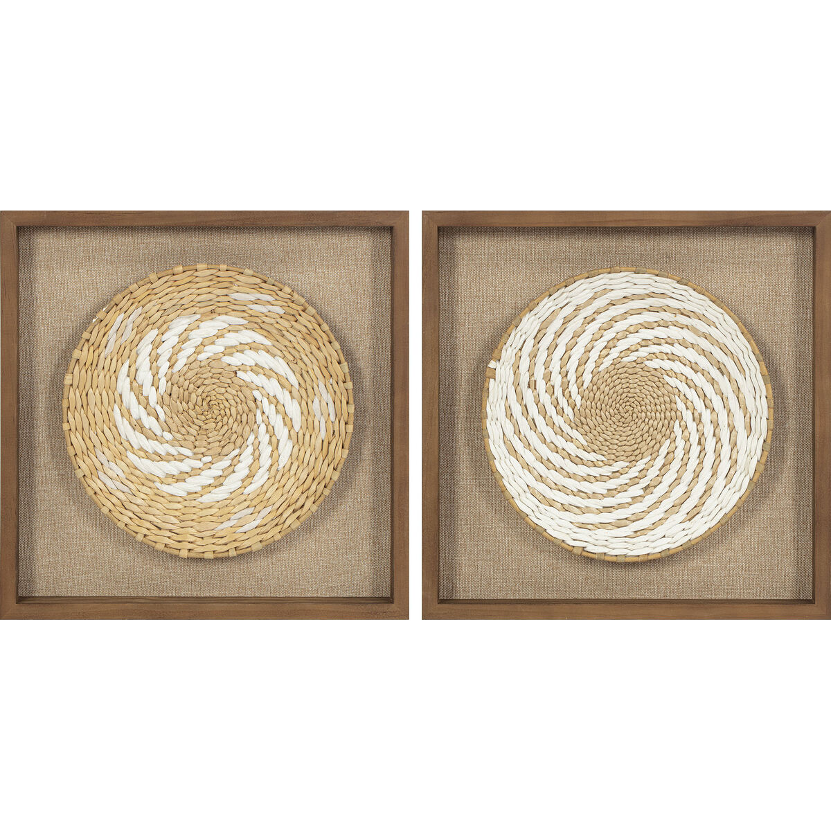 Tavla 3D Home ESPRIT Jute Furu 35 x 3,6 x 35 cm
