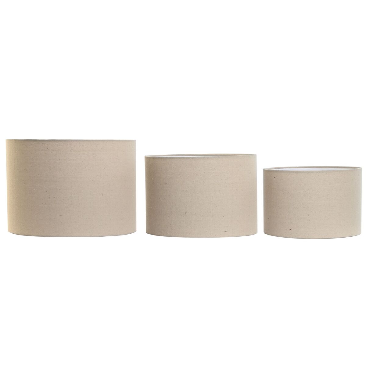 Lampskärm Home ESPRIT Beige linne Metall Urban 40 x 40 x 28 cm (3 Delar)