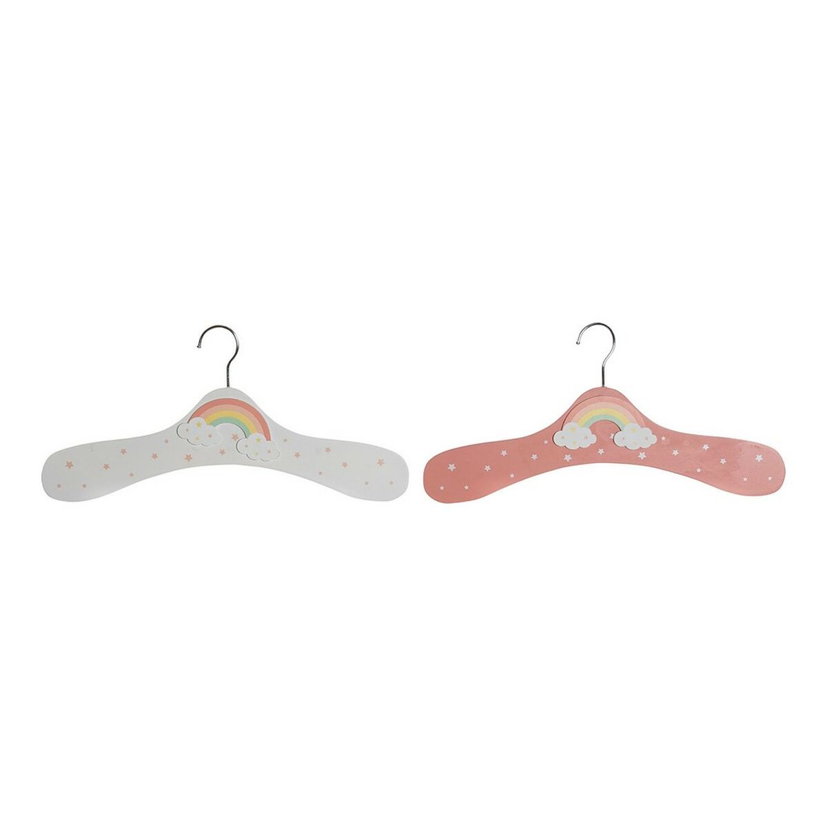 Hängare DKD Home Decor Trä MDF Regnbåge (2 pcs) (35 x 1 x 19 cm)