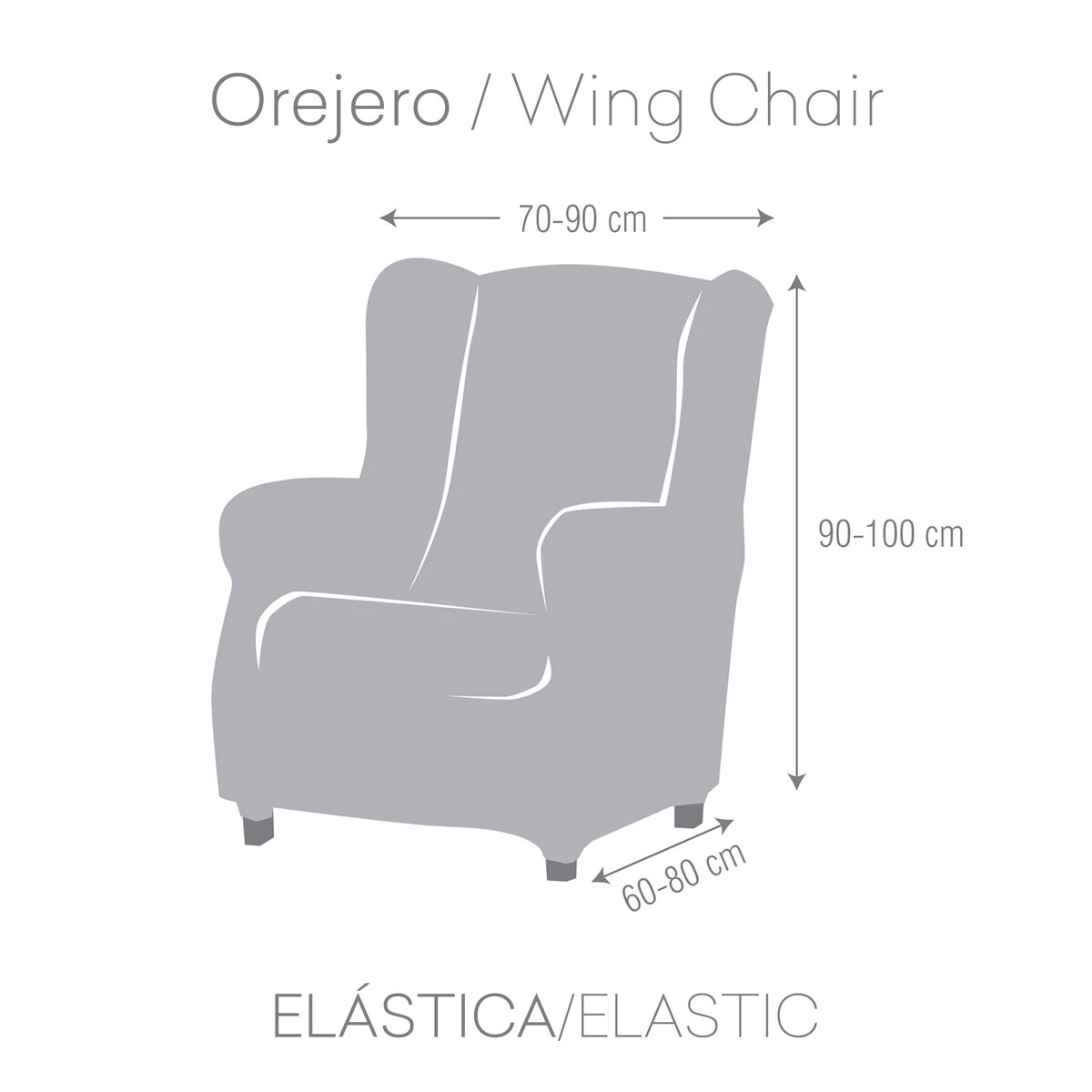 Öronlappsfåtöljöverdrag Eysa ULISES Vit 80 x 100 x 90 cm - 5