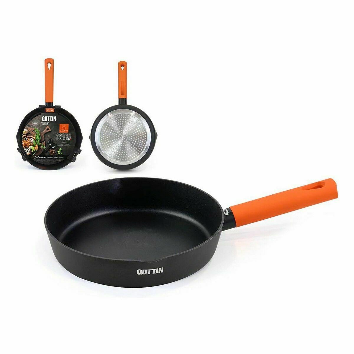 Stekpanna Quttin Gastro Svart Orange 48,5 x 31,2 x 6 cm (6 antal) - 2