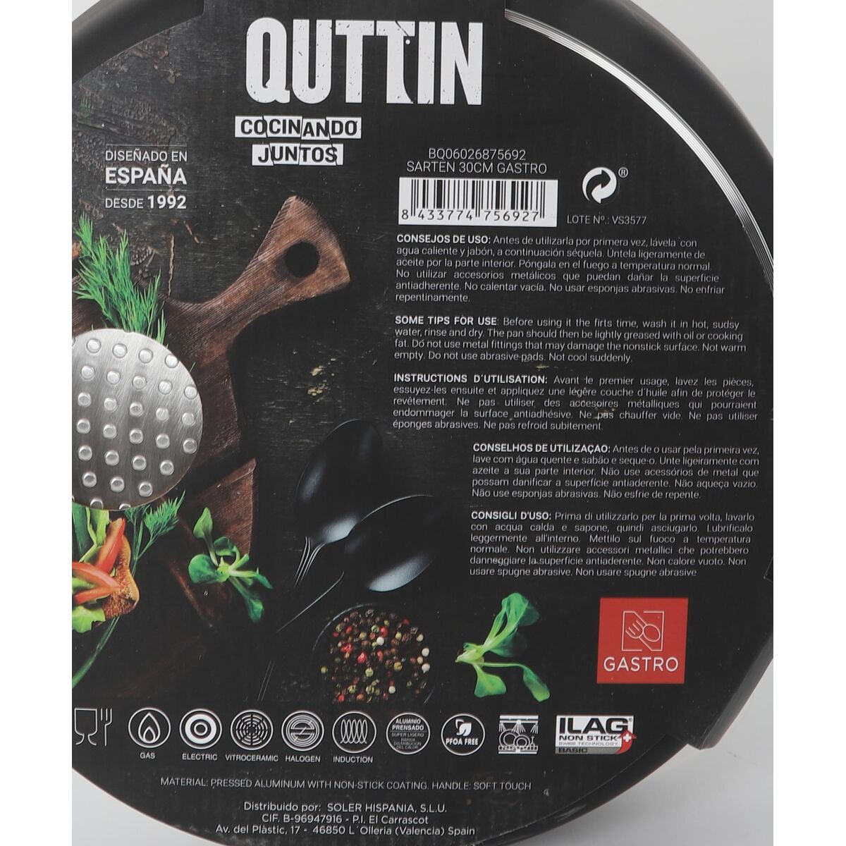 Stekpanna Quttin Gastro Svart Orange 48,5 x 31,2 x 6 cm (6 antal) - 7