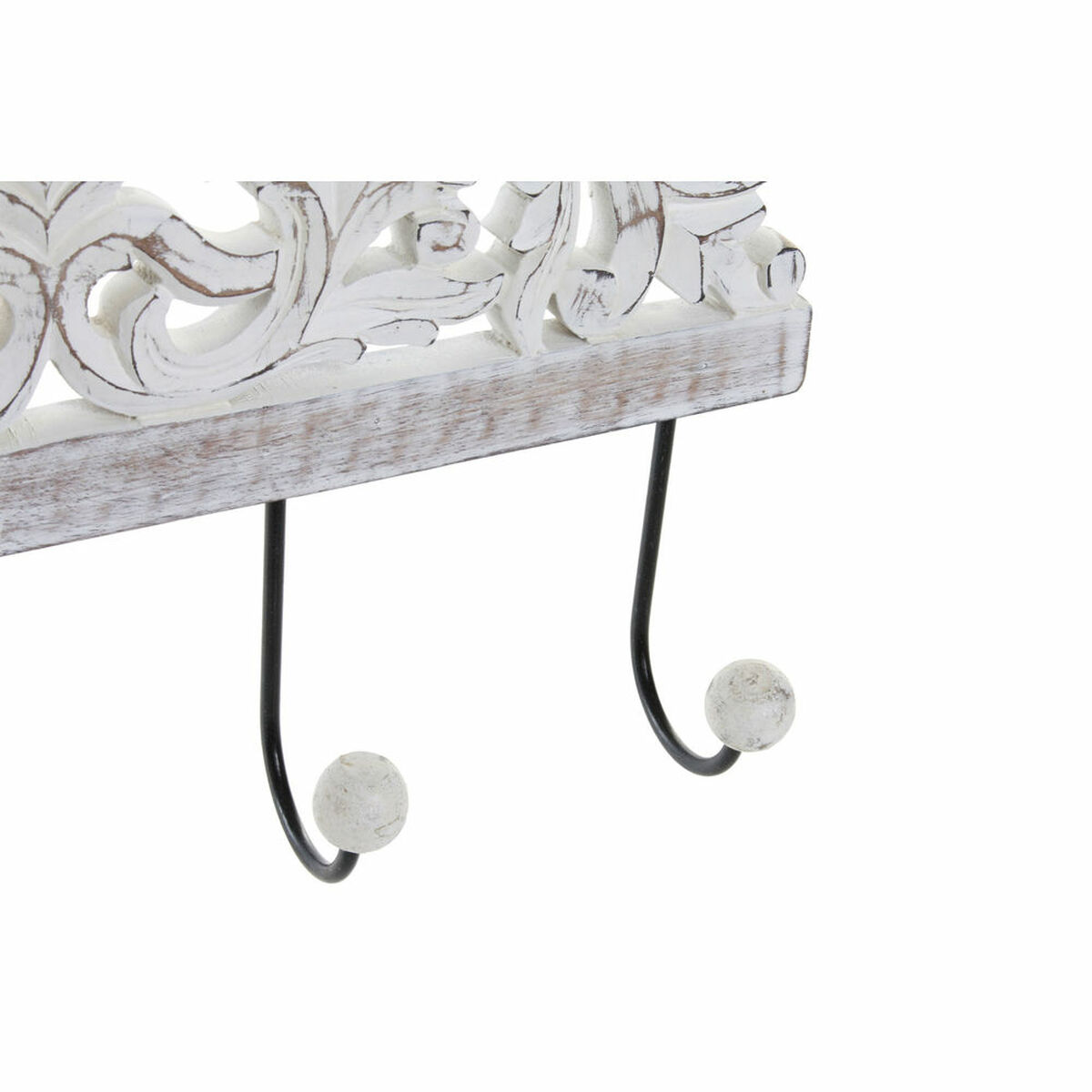 Väggmonterad rockhängare DKD Home Decor Metall Mangoträ (38 x 6 x 19 cm) - 3