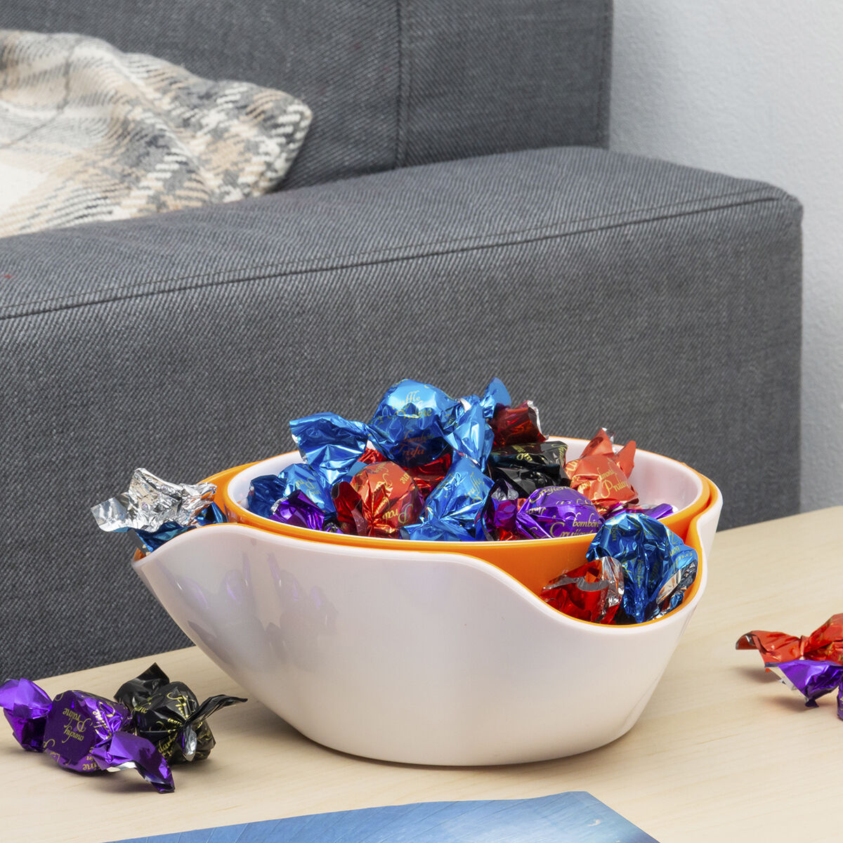 2-i-1 Snacksskålar InnovaGoods 2 Delar - 20