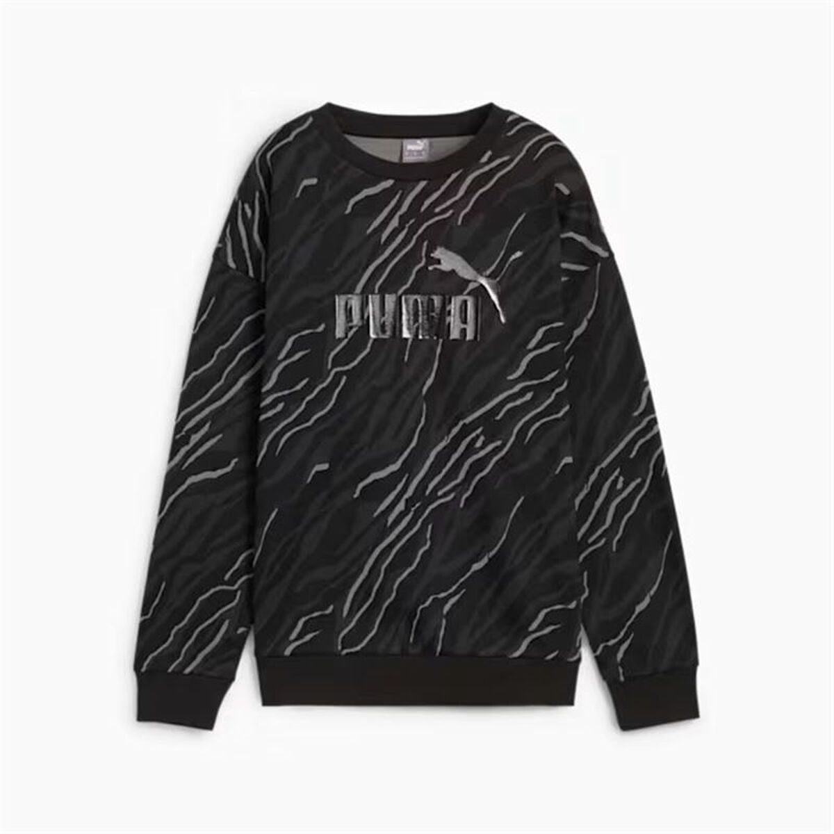 Tröja utan huva Dam Puma Essentials+ Animal Aop Crew Fl Mujer Svart