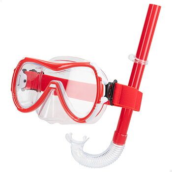 Snorkel och cyklop AquaSport Svart Röd (6 antal)