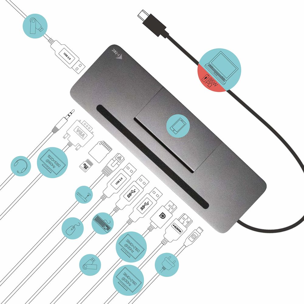 USB-HUB i-Tec C31FLATDOCKPDPRO - 3