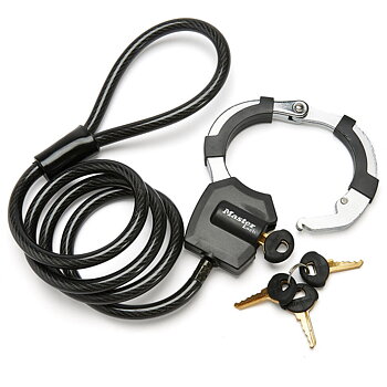 Kabel med hänglås Master Lock Svart