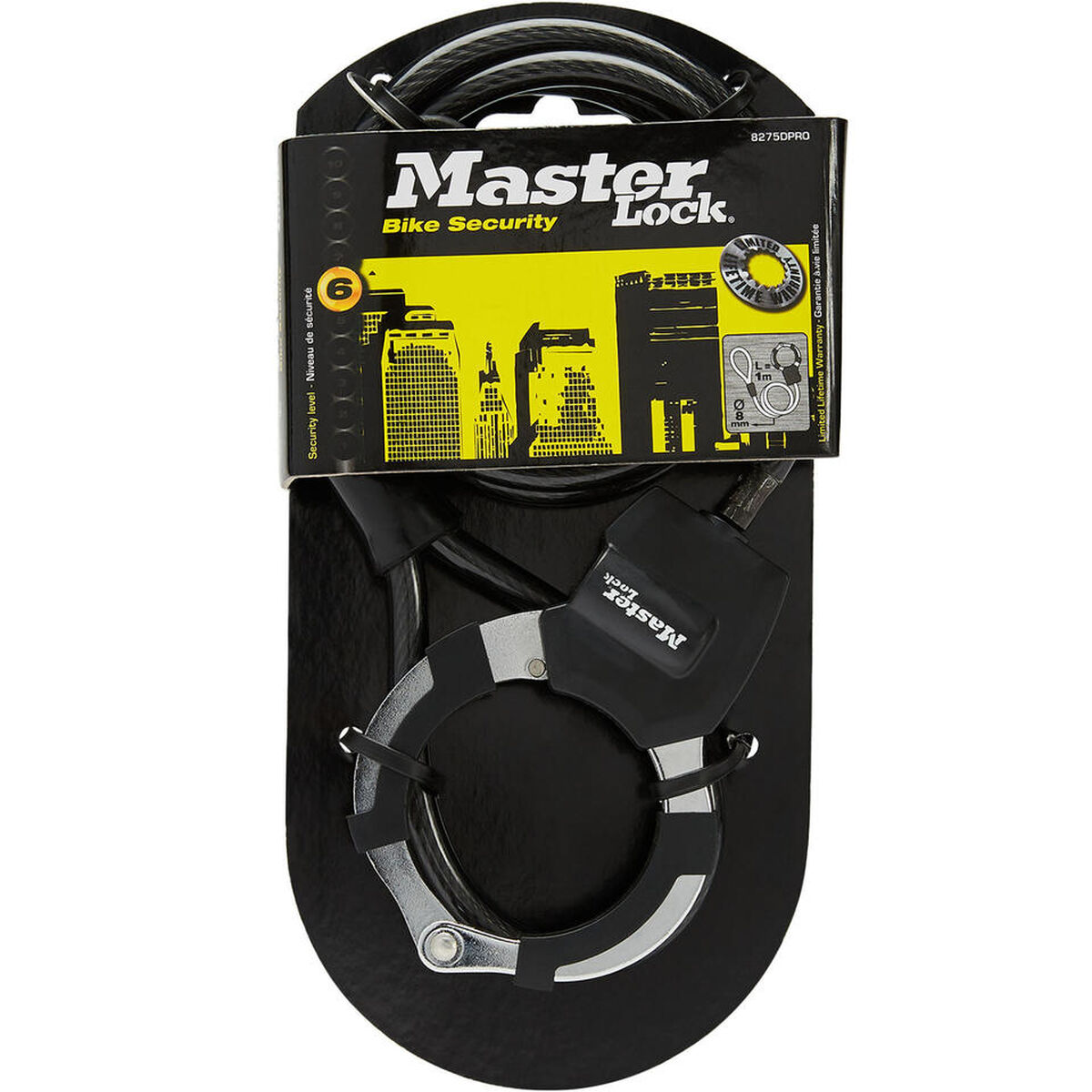 Kabel med hänglås Master Lock Svart - 7