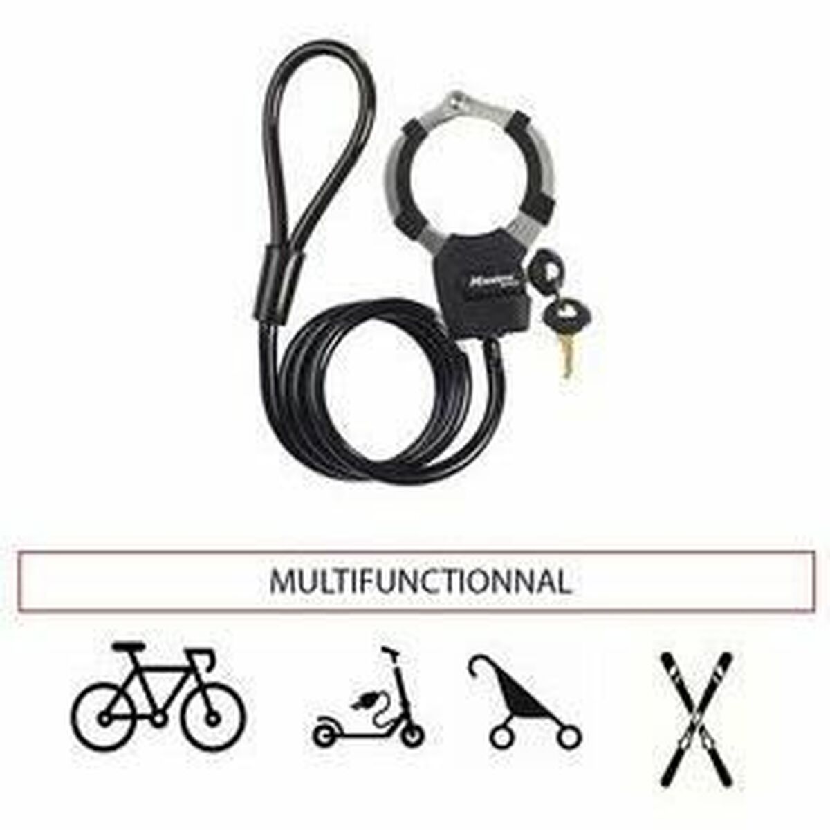 Kabel med hänglås Master Lock Svart - 6