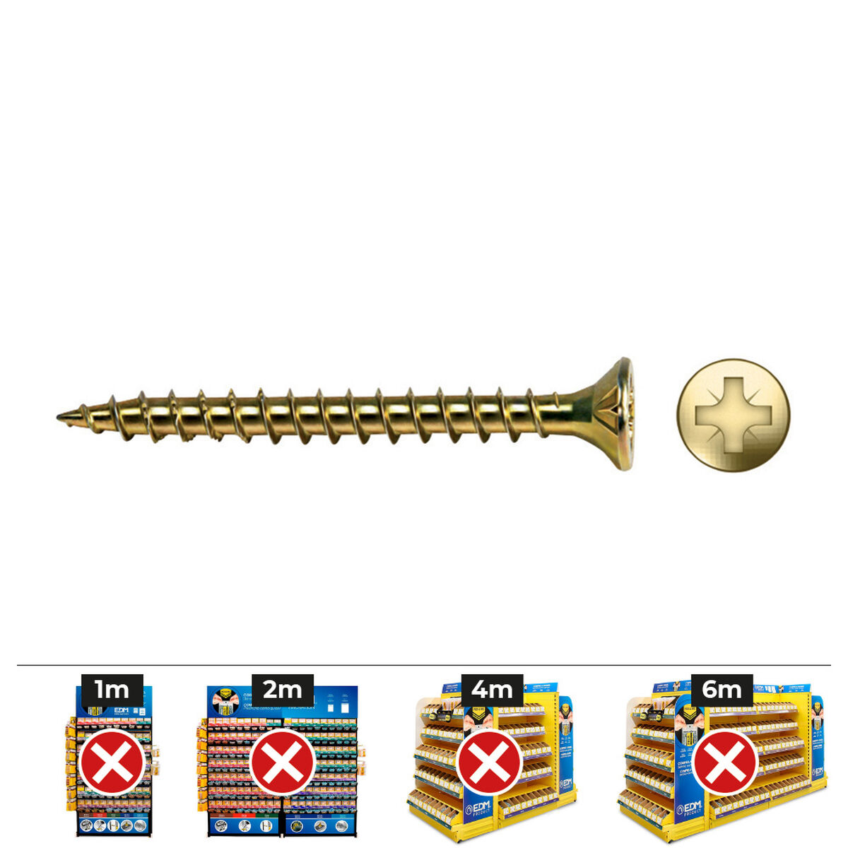 Låda med skruvar CELO VLOX Bikromaterad Ø 4,5 x 60 mm Full rulle (250 antal) - 2