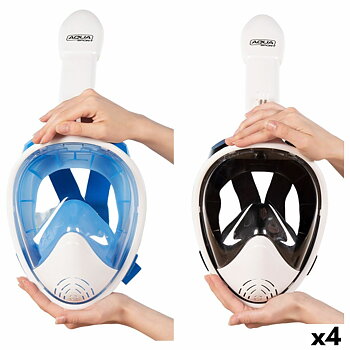 Dykmask med actionkamerahållare AquaSport Blå Vit (4 antal)