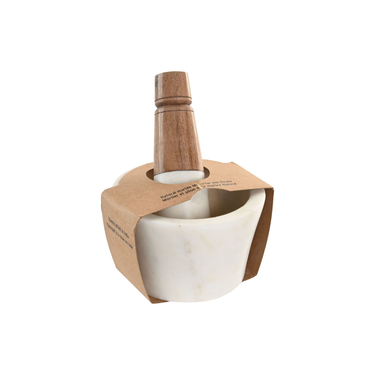Köksmortel Home ESPRIT Marmor Akaciaträ 10 x 10 x 6,5 cm - 2