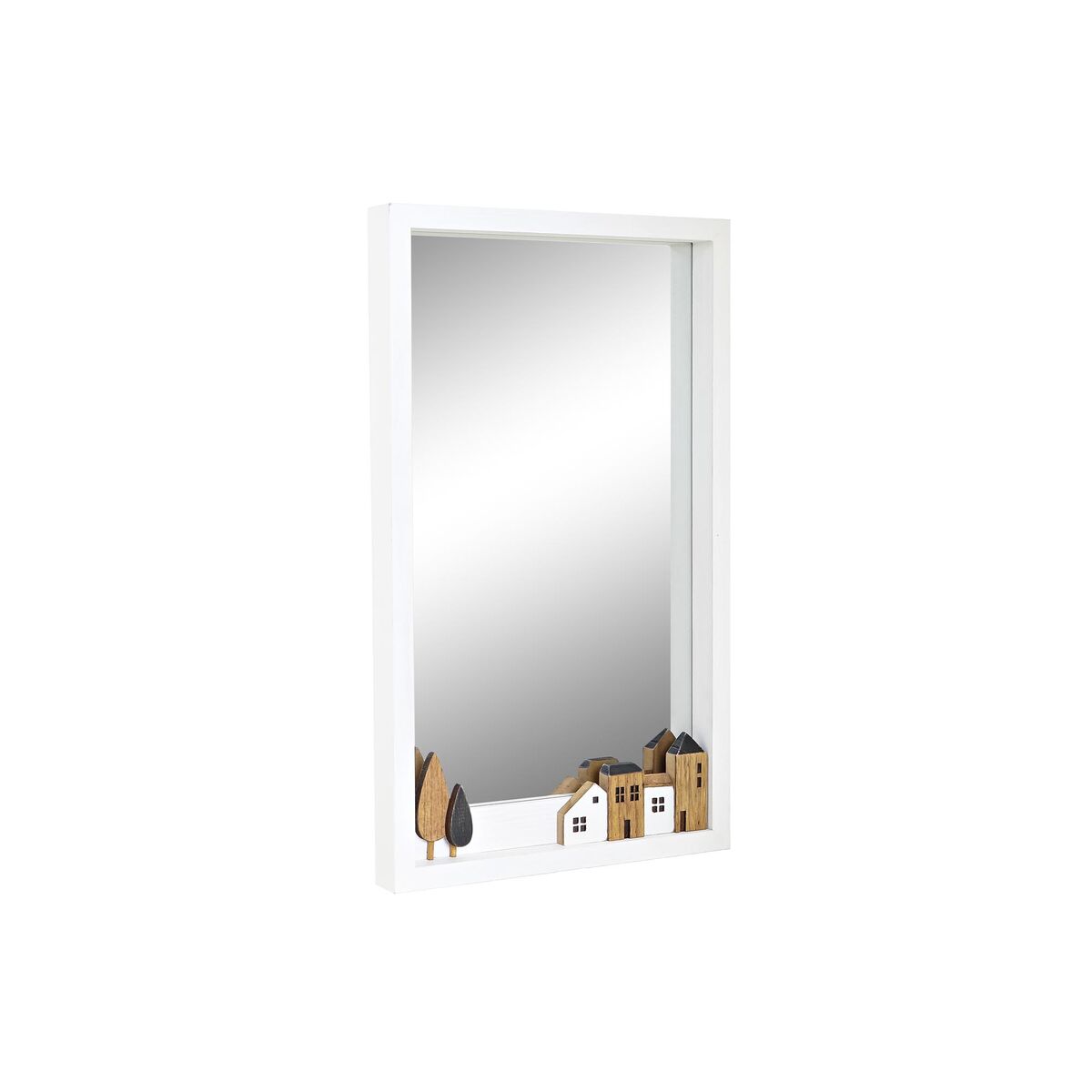 Väggspegel DKD Home Decor Vit Hus Urban 36 x 4 x 60 cm - 5
