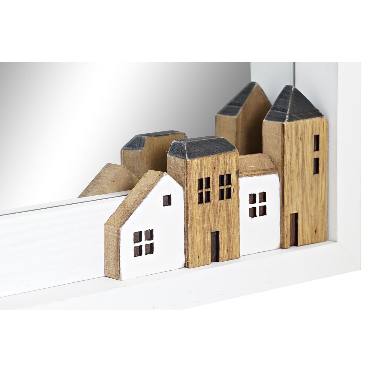 Väggspegel DKD Home Decor Vit Hus Urban 36 x 4 x 60 cm - 3
