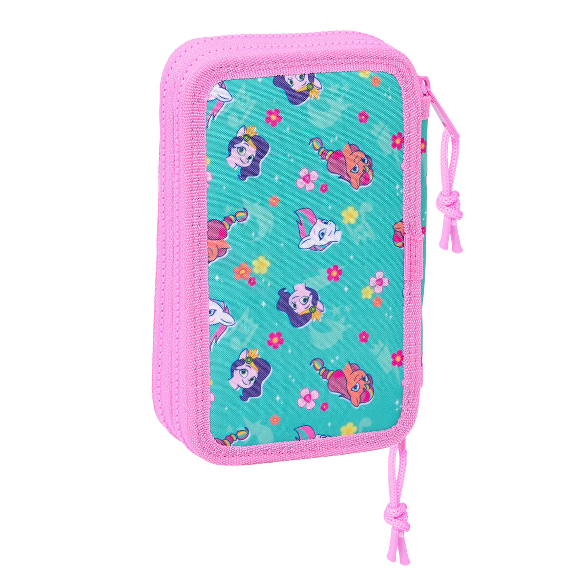 Dubbelt pennfodral My Little Pony Magic Rosa Turkos 12.5 x 19.5 x 4 cm 28 Delar - 5