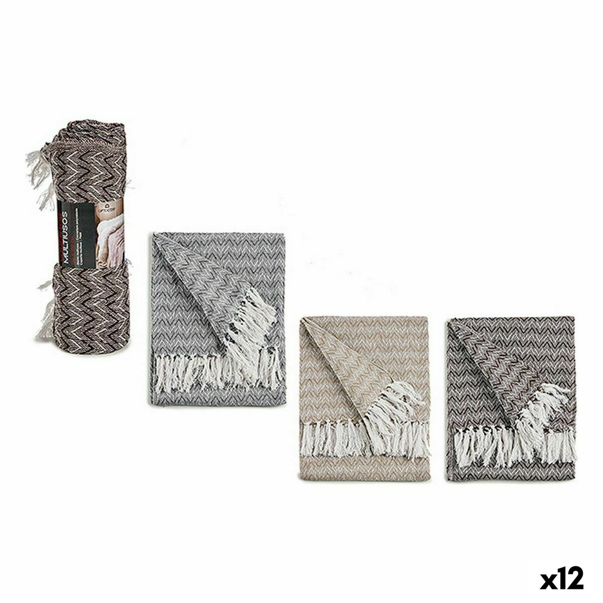 Sofföverdrag Gift Decor Brun Grå Naturell 11 x 33 x 11 cm 160 x 130 cm 130 x 0,02 x 160 cm Ax (12 antal)