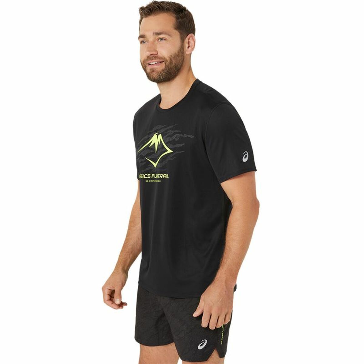 T-shirt med kortärm Herr Asics Fujitrail Logo Ss Top Svart - 3