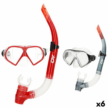 Snorkel och cyklop AquaSport Röd Grå (6 antal)