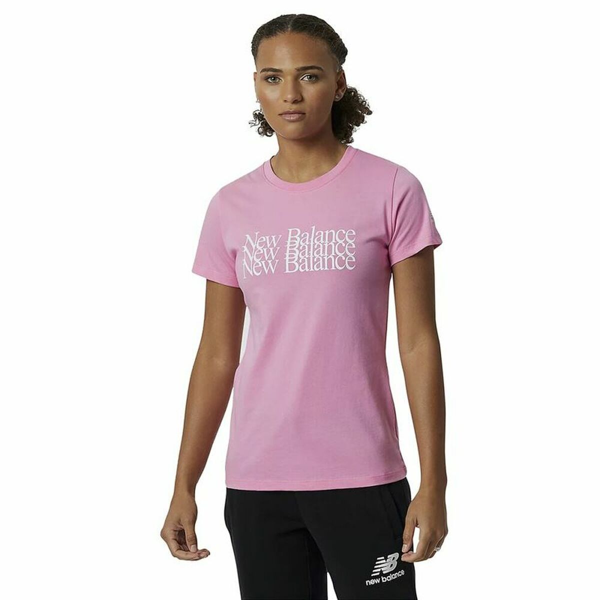 T-shirt med kortärm Dam New Balance Essentials Celebrate Rosa - 8