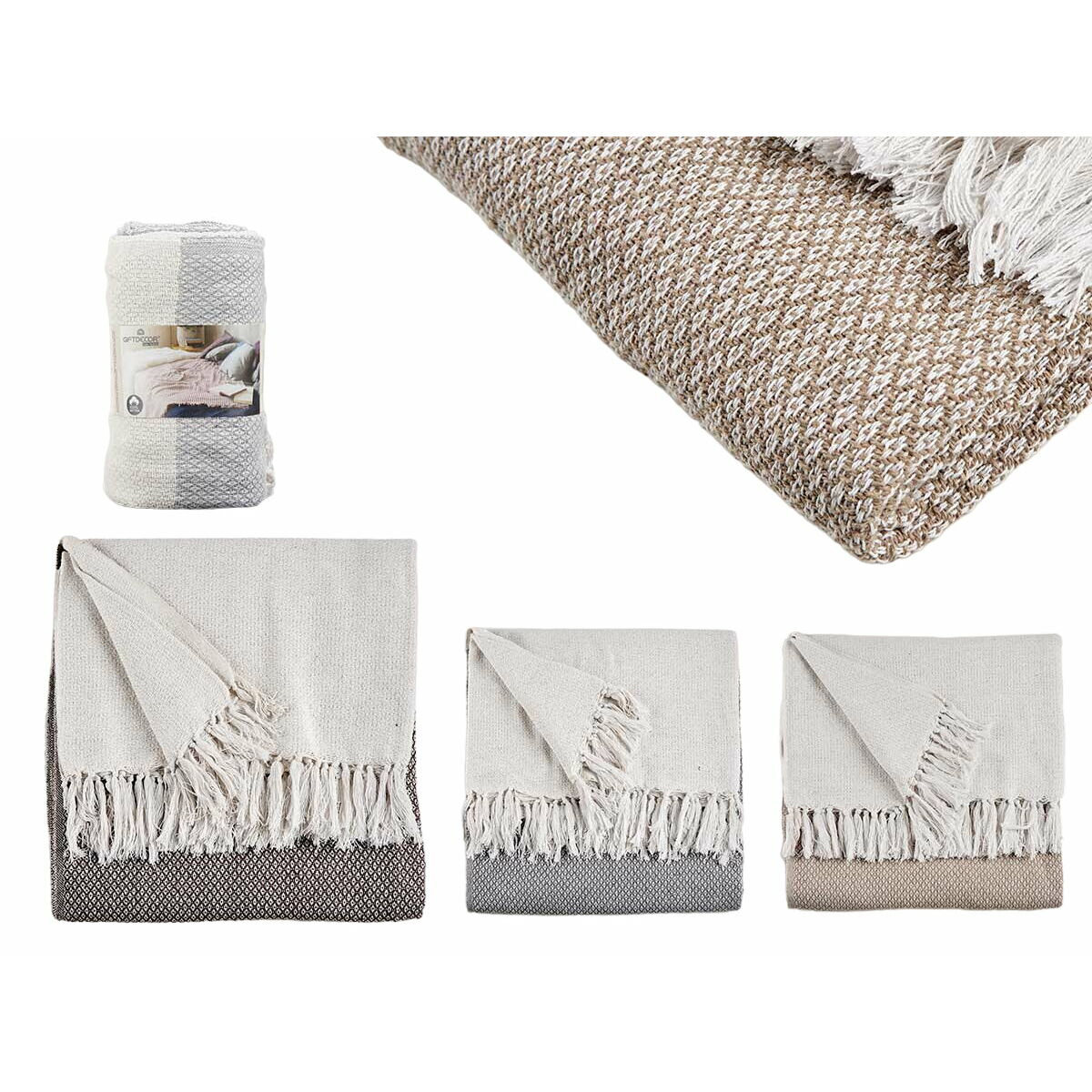 Sofföverdrag Gift Decor Brun Grå Naturell 180 x 240 cm 16 x 32 x 16 cm 16 x 13 x 40 cm 16 x 32 x 13 cm Poäng (9 antal) - 2