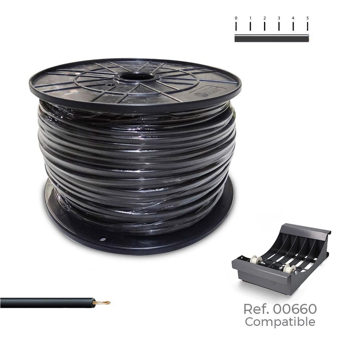 Enkärnig elkabel Sediles Svart 400 m h07z1-k Spole