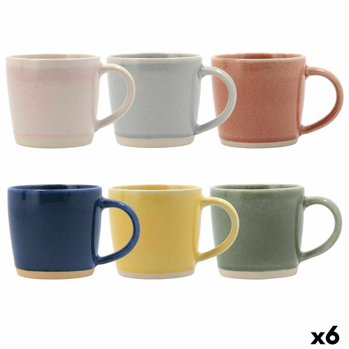 Mugg Bidasoa Artesano Multicolour Keramik 330 ml (6 antal) (Pack 6x) - 2
