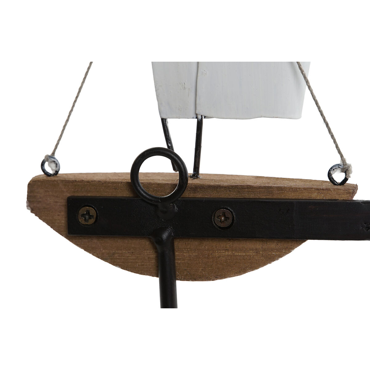Väggmonterad rockhängare Home ESPRIT Vit Metall Paulowniaträ Segelbåtar 39 x 10 x 26,5 cm - 5