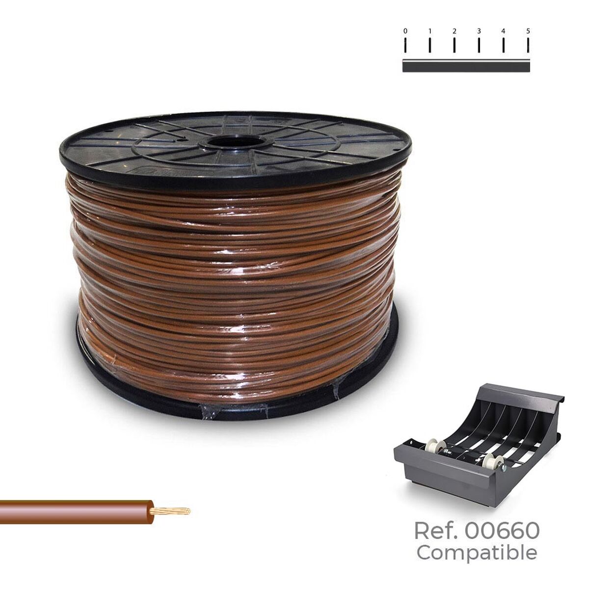 Enkärnig elkabel Sediles Brun 400 m h07z1-k Spole