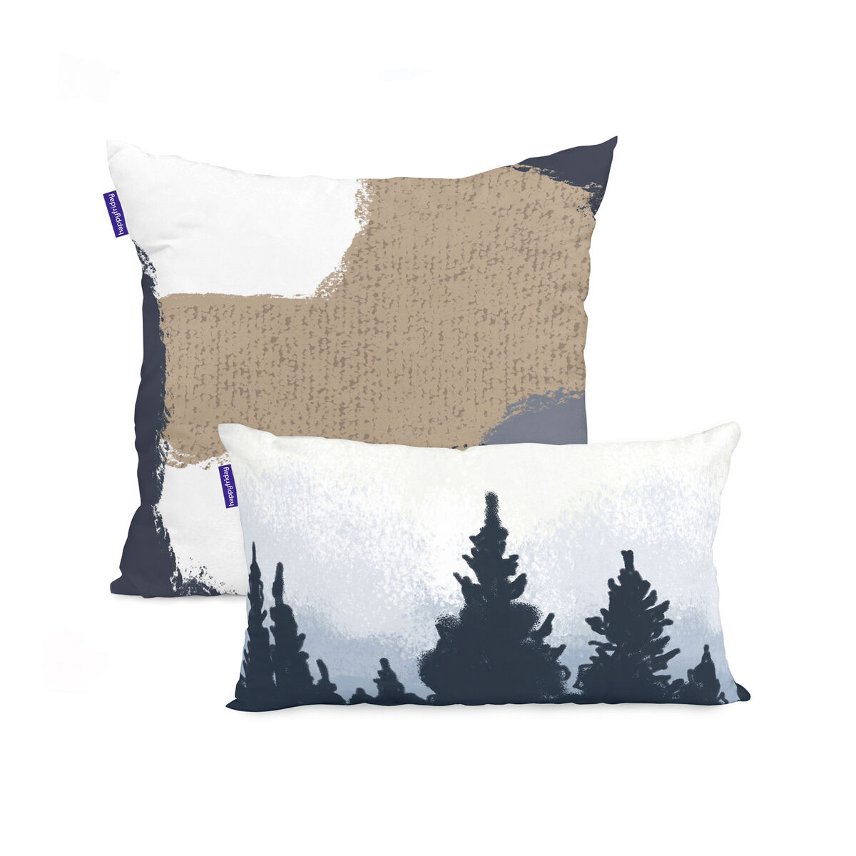 Set med kuddfodral HappyFriday Blanc Nightfall Multicolour 2 Delar - 5