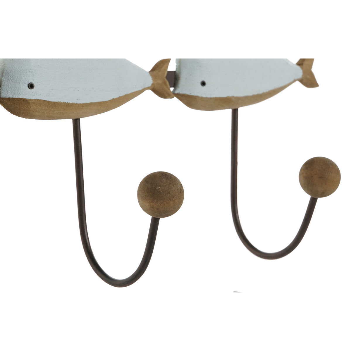 Väggmonterad rockhängare Home ESPRIT Vit Himmelsblå Metall Paulowniaträ Val 45 x 10 x 17,5 cm (2 antal) - 4