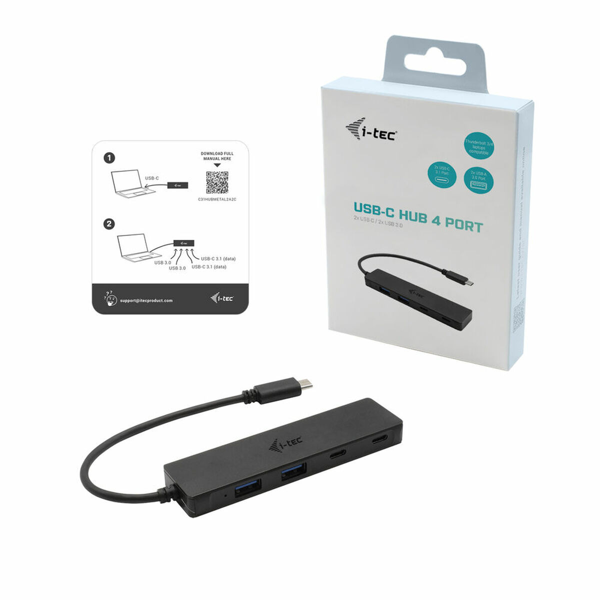 USB-HUB i-Tec C31HUBMETAL2A2C - 4
