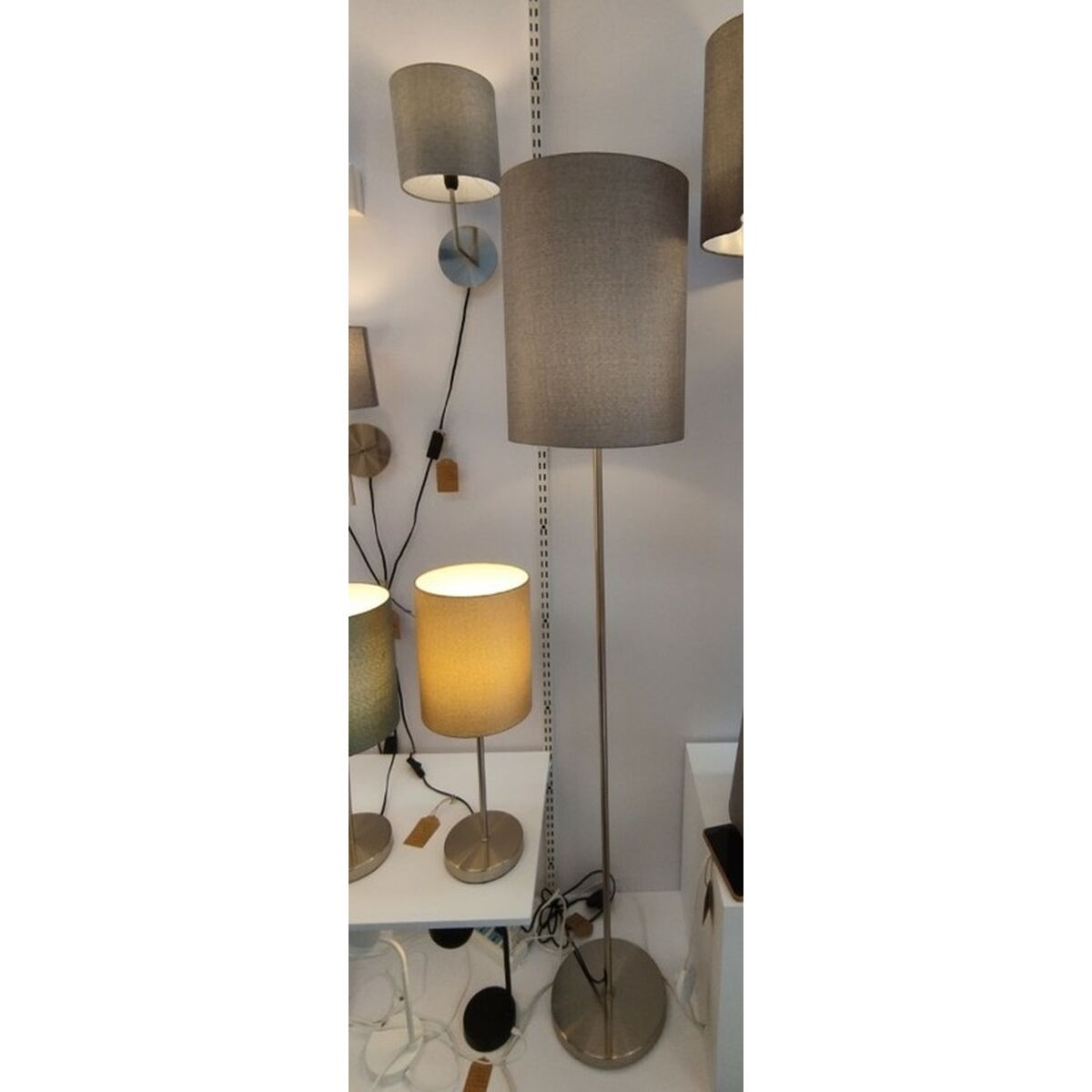 Golvlampa Home ESPRIT Grå Silvrig 220 V 30 x 30 x 160 cm - 2