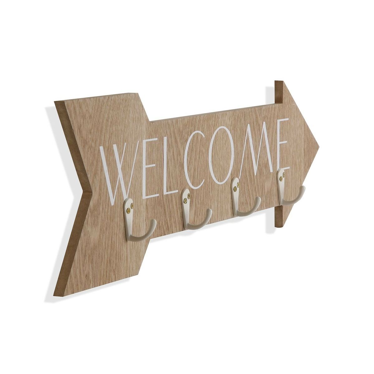 Väggmonterad rockhängare Versa Welcome Trä MDF 4 x 14,5 x 48 cm - 2