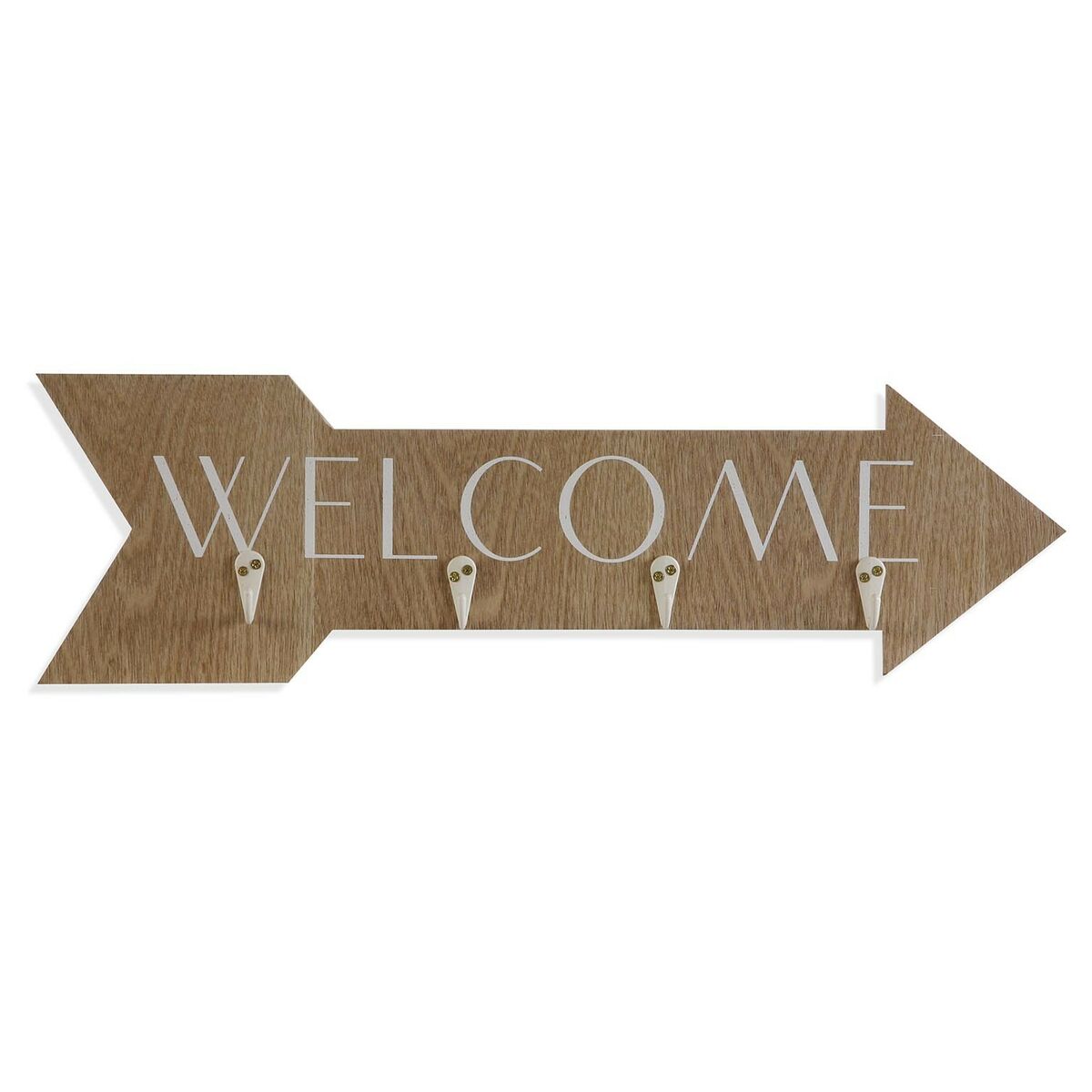 Väggmonterad rockhängare Versa Welcome Trä MDF 4 x 14,5 x 48 cm