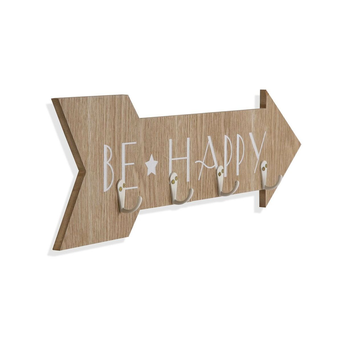 Väggmonterad rockhängare Versa Be Happy Trä MDF 4 x 14,5 x 48 cm - 2