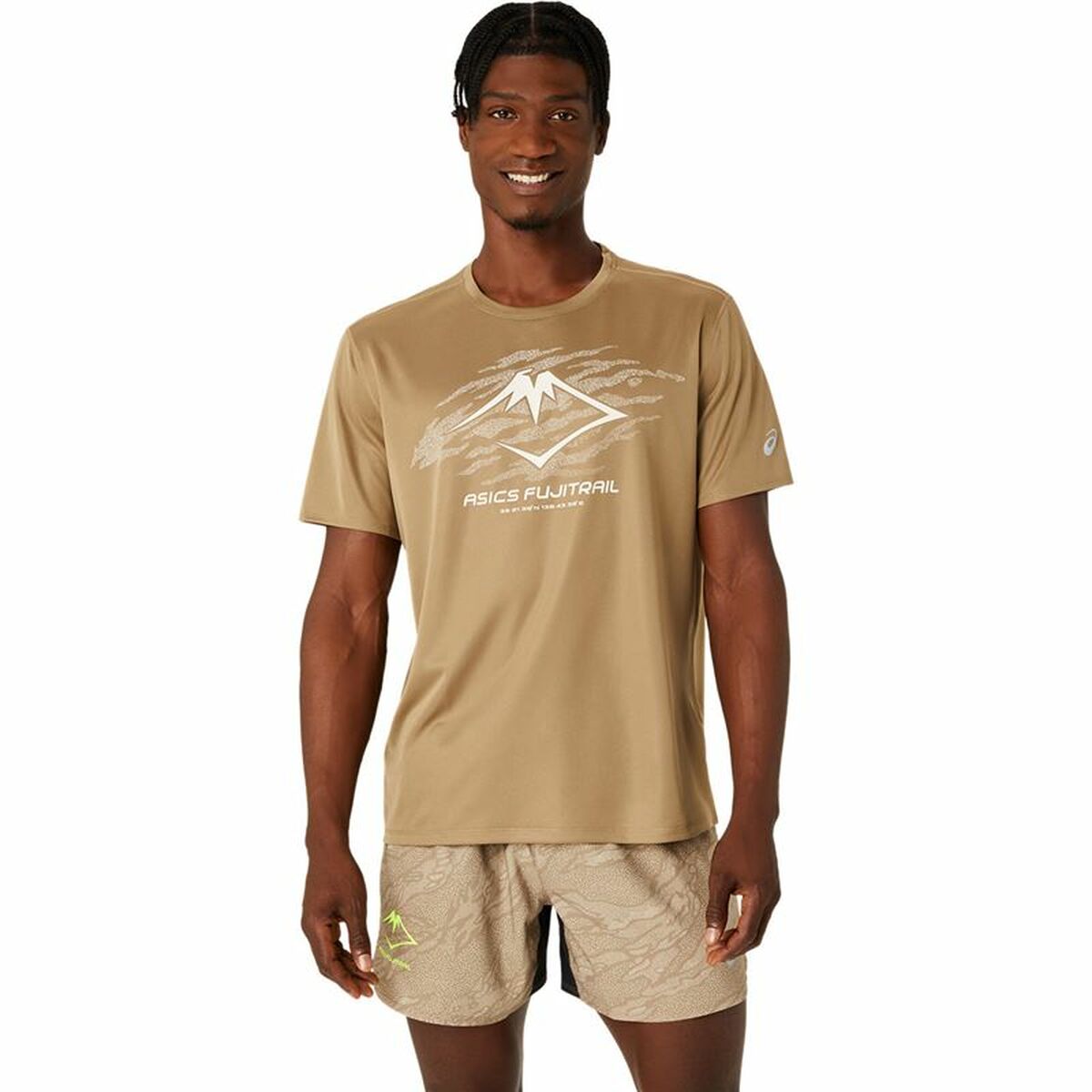 T-shirt med kortärm Herr Asics Fujitrail Logo Ss Top Brun Beige