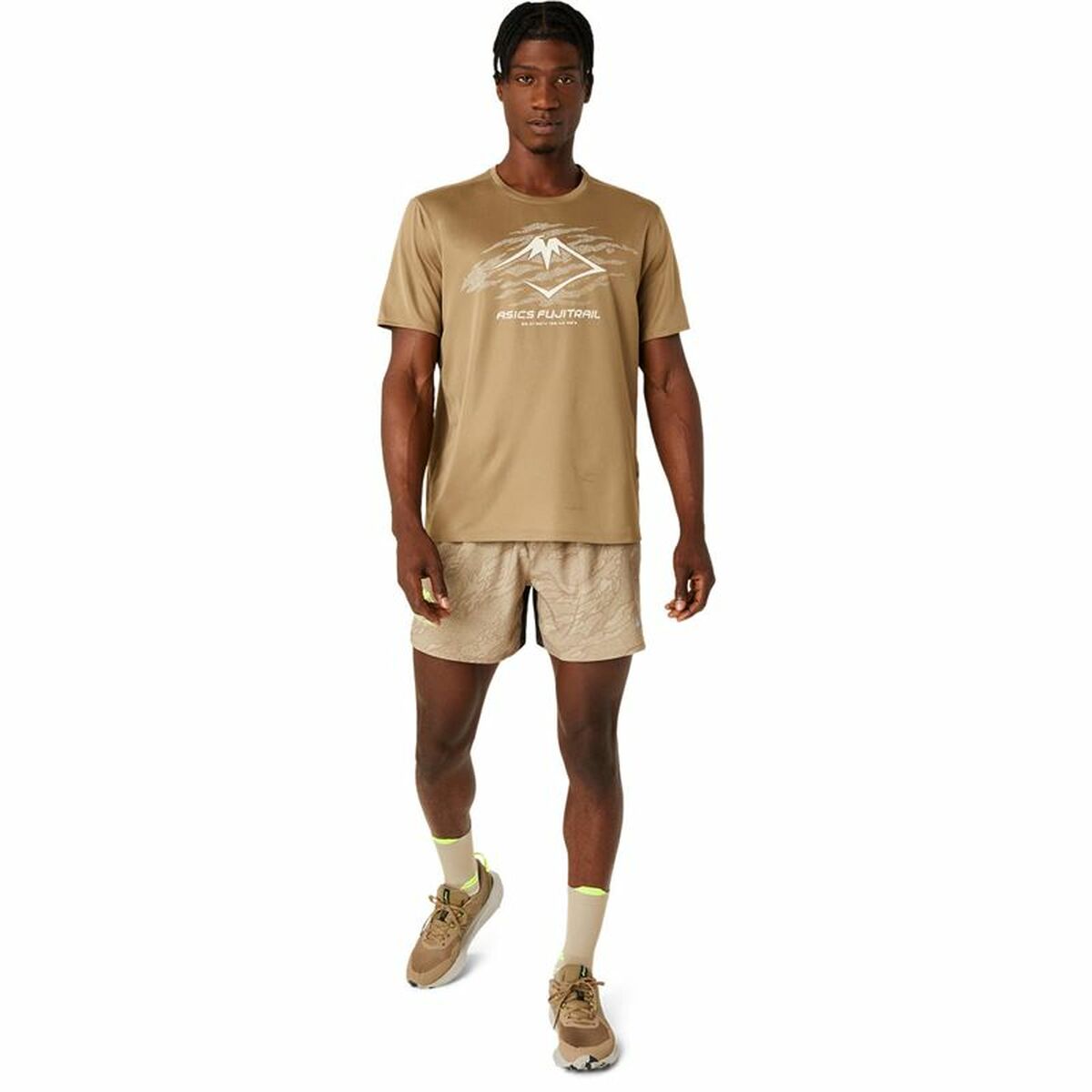 T-shirt med kortärm Herr Asics Fujitrail Logo Ss Top Brun Beige - 6