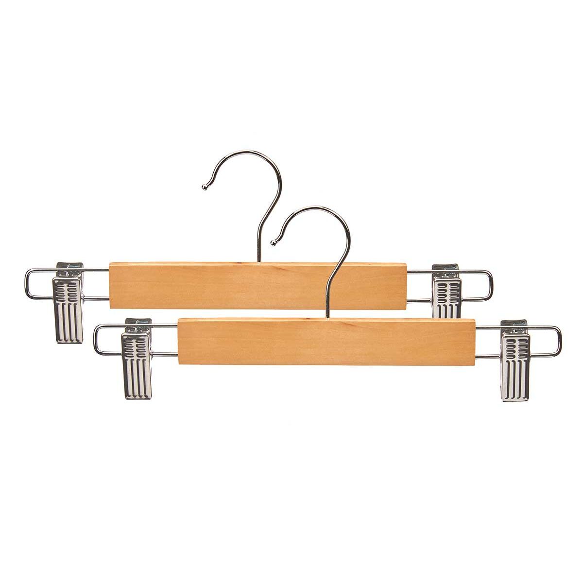 Klädhängarset Kipit Brun Silvrig Trä Metall 28,5 x 2,5 x 11,5 cm 28,5 x 11,5 x 4 cm 28,5 x 11,5 x 6 cm Klämmor (24 antal) - 2