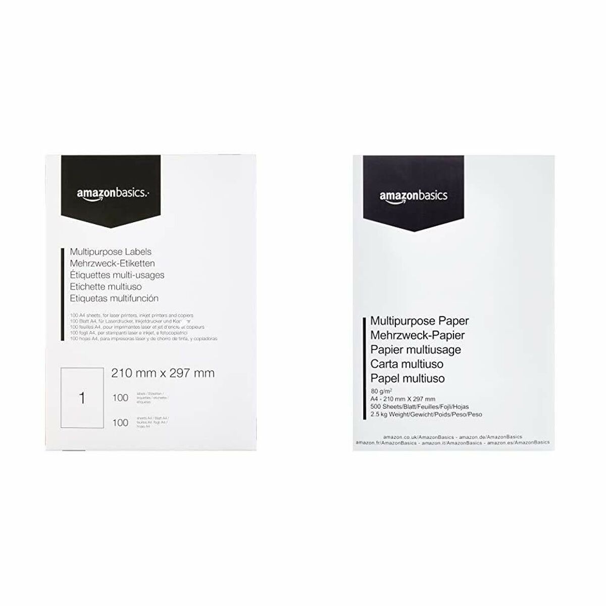 Självhäftande etiketter Amazon Basics 61955 Vit (Renoverade A)