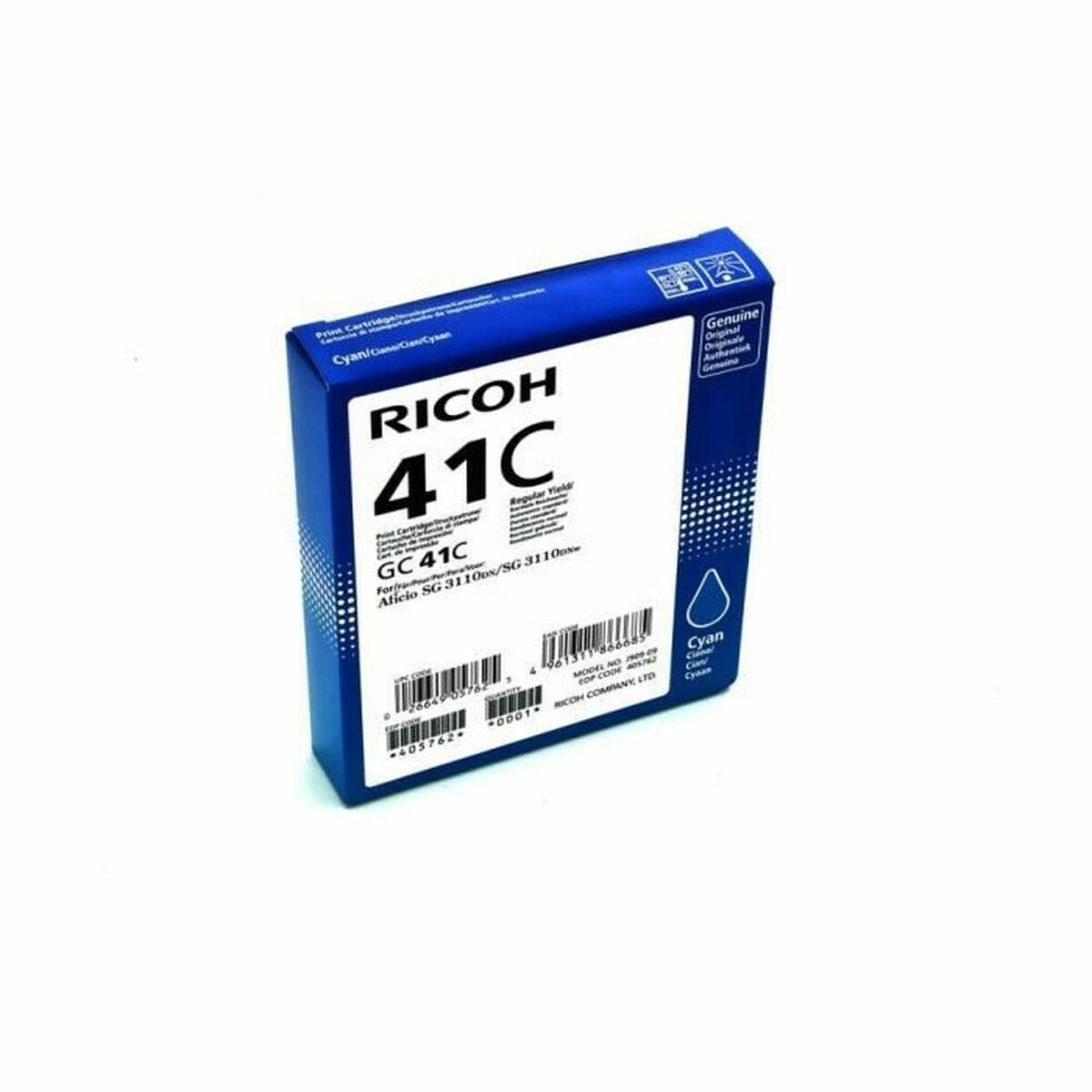 Original Bläckpatron Ricoh 405762 Blå Turkos