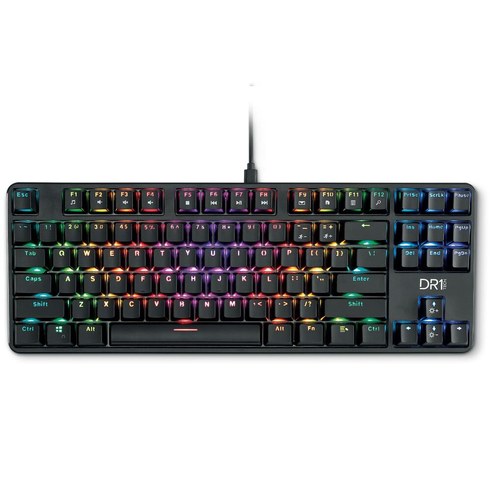 Gaming Tangentbord/ OR: Speltangentbord DR1TECH DR10031 Svart RGB QWERTY (Renoverade A)