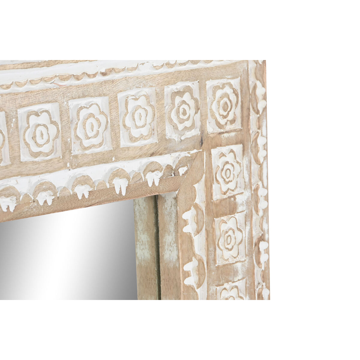 Väggspegel Home ESPRIT Vit Naturell Elefant Indier 83 x 4 x 121 cm - 3