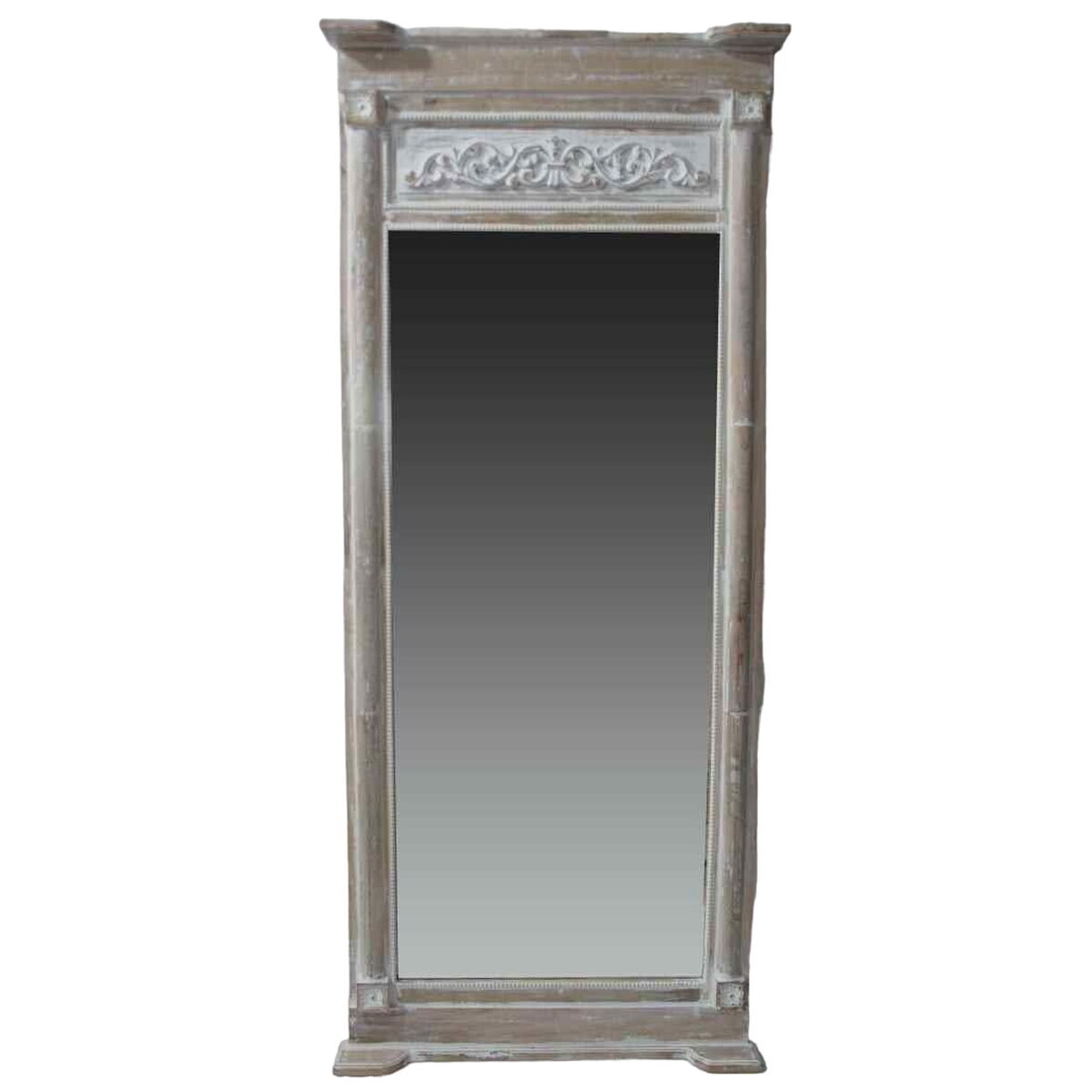 Väggspegel Home ESPRIT Vit Naturell Romantisk 87,6 x 9,5 x 203 cm